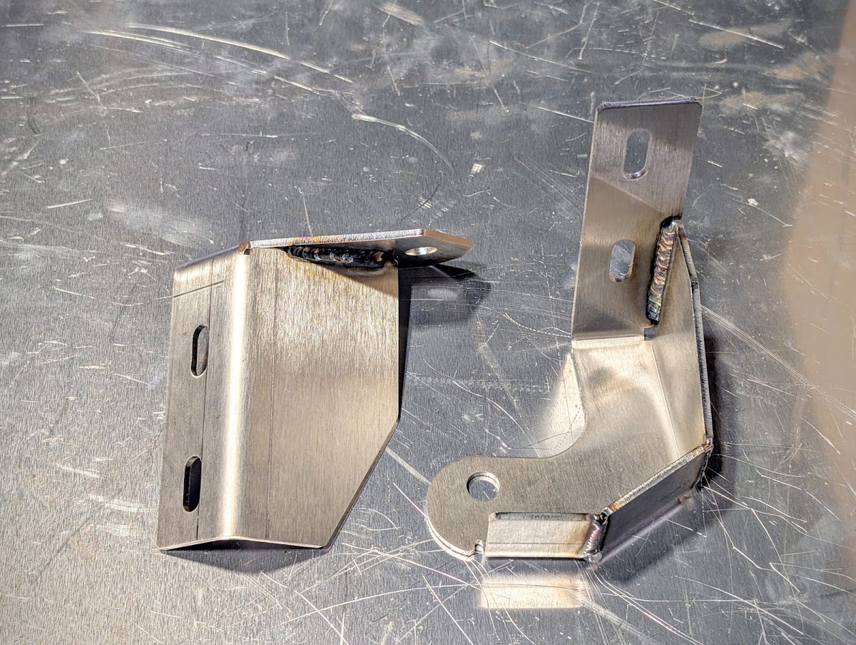 Stainless Vanagon radiator brackets with grommets and hardware